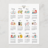 Carte Postale Calendrier 2023 Cartoon mignon Chats et Chiens (Devant)