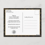Carte Postale Calendrier 2023 Modern Black Gold Script Business (Dos)