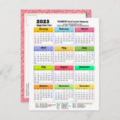 Carte Postale Calendrier 2023 Parties scintillant rose moderne S (Devant / Derrière)