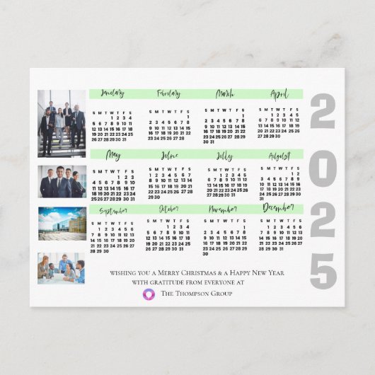 Carte Postale Calendrier 2025 Photo corporative Noël Nouvel An (Devant)