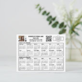 Carte Postale Calendrier 2027 2028 avec logo, Code QR, Photo (Debout devant)