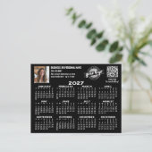 Carte Postale Calendrier 2027 avec logo, Code QR, Photo NOIR (Debout devant)