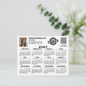 Carte Postale Calendrier 2027 avec logo, Code QR, Photo NOIR (Debout devant)