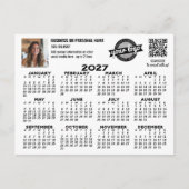 Carte Postale Calendrier 2027 avec logo, Code QR, Photo NOIR (Devant)