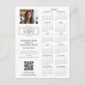 Carte Postale Calendrier 2027 avec logo, QR Code, Photo et Plus (Devant)