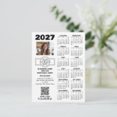Carte Postale Calendrier 2027 avec logo, QR Code, Photo et Plus (Debout devant)