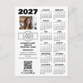 Carte Postale Calendrier 2027 avec logo, QR Code, Photo et Plus (Devant)