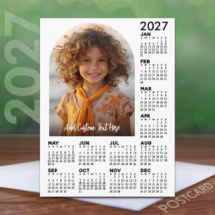Carte Postale Calendrier 2027 avec Photo - Année Complète