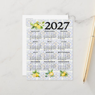 Carte Postale Calendrier 2027 Citrons Tuiles Méditerranéennes It