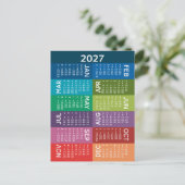 Carte Postale Calendrier 2027 pour l'année complète avec des moi (Debout devant)