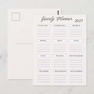 Carte Postale Calendrier annuel planificateur