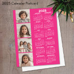 Carte Postale Calendrier avec 4 photo Collage<br><div class="desc">Un collage photo de 4 avec un calendrier. Un objet amusant pour le Nouvel An. Ajoutez 4 photos carrés à cette conception. Avec un peu de travail,  vous pouvez changer la couleur arrière - plan et la couleur du calendrier lorsque vous cliquez sur l'option personnaliser et choisissez différentes couleurs.</div>