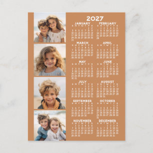 Carte Postale Calendrier avec 4 photos en collage - Terre cuite