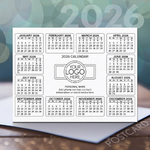 Carte Postale Calendrier avec logo Coordonnées