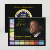 Carte Postale Calendrier Barack Obama (Devant / Derrière)