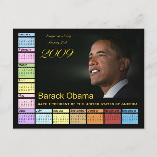 Carte Postale Calendrier Barack Obama (Devant)