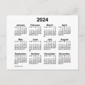 Carte Postale Calendrier blanc 2024 par Janz Postcard (Devant)