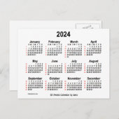 Carte Postale Calendrier blanc de 52 semaines 2024 par Janz (Devant / Derrière)