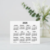 Carte Postale Calendrier blanc Mini 2026 de Janz (Debout devant)
