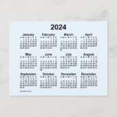 Carte Postale Calendrier bleu Alice 2024 par Janz Postcard (Devant)
