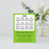 Carte Postale Calendrier commercial jaune vert 2026 de Janz (Debout devant)