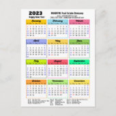 Carte Postale Calendrier d'affaires 2023 moderne Gris noir Scrip (Devant)