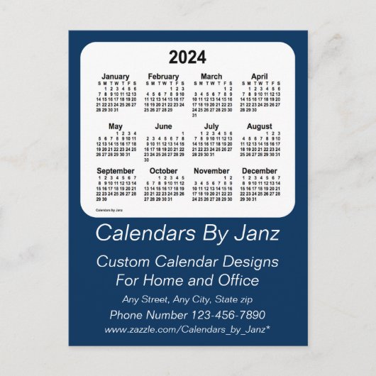 Carte Postale Calendrier d'affaires bleu de la boîte de police 2 (Devant)