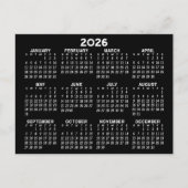 Carte Postale Calendrier d'affichage de l'année complète - noir  (Devant)