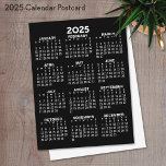 Carte Postale Calendrier d'affichage de l'année complète - Postc<br><div class="desc">Un calendrier de base 2025 en noir et blanc. Une recherche standard pour votre bureau à domicile ou casier scolaire. Une simple année complète en un coup d'oeil calendrier à utiliser toute l'année.</div>