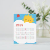 Carte Postale Calendrier de Kawaii Happy Sun 2025 (Debout devant)