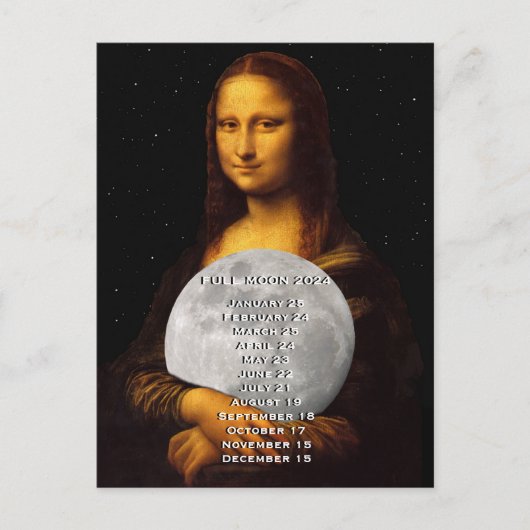 Carte Postale Calendrier de la pleine lune en Europe 2024  (Devant)