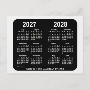 Carte Postale Calendrier de l'année scolaire 2027-2028 Smokey Ne