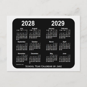 Carte Postale Calendrier de l'année scolaire 2028-2029 Smokey Ne
