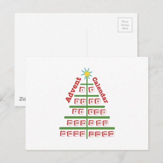 Carte Postale Calendrier de l'arrivée (Devant / Derrière)