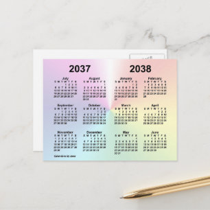 Carte Postale Calendrier de l'école Cloud Rainbow 2037-2038 par