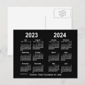 Carte Postale Calendrier de l'école Neon White 2023-2024 par Jan (Devant / Derrière)