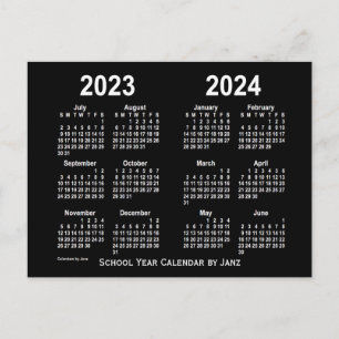 Carte Postale Calendrier de l'école Neon White 2023-2024 par Jan