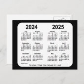 Carte Postale Calendrier de l'école noire et blanche 2024-2025 p (Devant / Derrière)