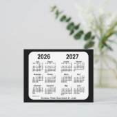 Carte Postale Calendrier de l'école noire et blanche 2026-2027 p (Debout devant)