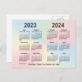 Carte Postale Calendrier de l'école Rainbow Cloud 2023-2024 par  (Devant / Derrière)