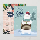 Carte Postale Calendrier de l'ours mûr (Devant / Derrière)