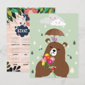 Carte Postale Calendrier de l'ours mûr (Devant / Derrière)