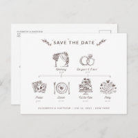 Calendrier de mariage minimaliste moderne, Sauvega