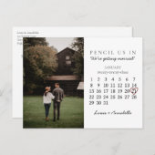 Carte Postale Calendrier de mise en réserve Rose Cœur Mois de ja (Devant / Derrière)