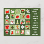 Carte postale Calendrier de Noël (Devant)