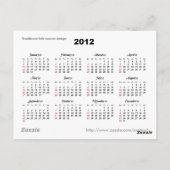 Carte Postale Calendrier de poche Floral 2012 (Dos)