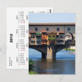 Carte Postale Calendrier de poche Ponte Vecchio 2012 (Devant / Derrière)