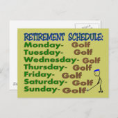 Carte Postale Calendrier de retraite GOLFER (Devant / Derrière)