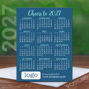 Carte Postale Calendrier de vacances 2027, Logo d'entreprise