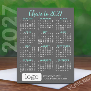 Carte Postale Calendrier de vacances 2027, Logo d'entreprise